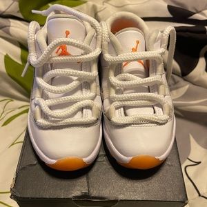 Jordans orange and white
